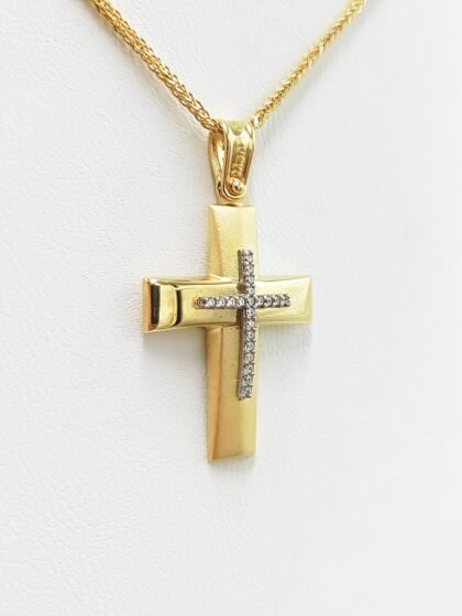 Χρυσός σταυρός κ14 GGG10107